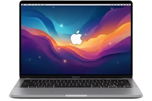 Space Gray Apple MacBook Pro laptop with Retina display and macOS interface, available at Indianapolis Laptop Store.